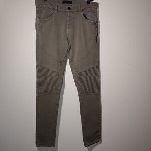 J Brand Bearden Moto Skinny Pants Military Green Size 33